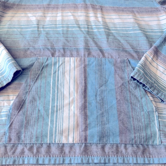Toad & Co Loreto Hoodie men’s pull over top striped blue size L A2 - Picture 3 of 7